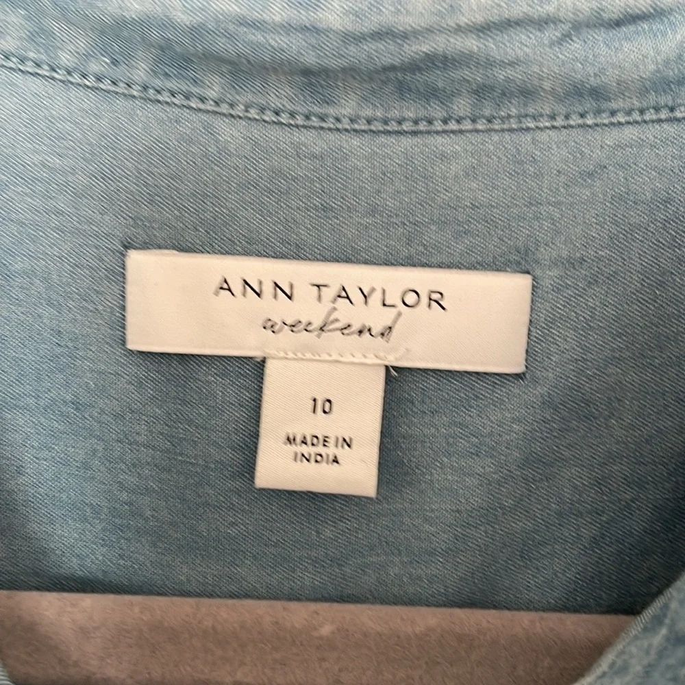 Ann Taylor Light Blue Chambray Romper - Picture 5 of 7